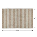 3' X 5' Beige And Taupe Striped Shag Washable Area Rug With UV Protection - HomeRoots - Flyclothing LLC