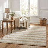 5' X 8' Beige And Taupe Striped Shag Washable Area Rug With UV Protection - HomeRoots - Flyclothing LLC