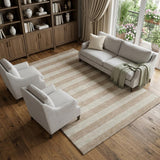 10' X 14' Beige And Taupe Striped Shag Washable Area Rug With UV Protection - HomeRoots - Flyclothing LLC
