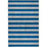 8' X 10' Blue And Gray Striped Shag Washable Area Rug With UV Protection - HomeRoots - Flyclothing LLC
