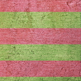 5' X 8' Blush And Green Striped Shag Washable Area Rug With UV Protection - HomeRoots - Flyclothing LLC