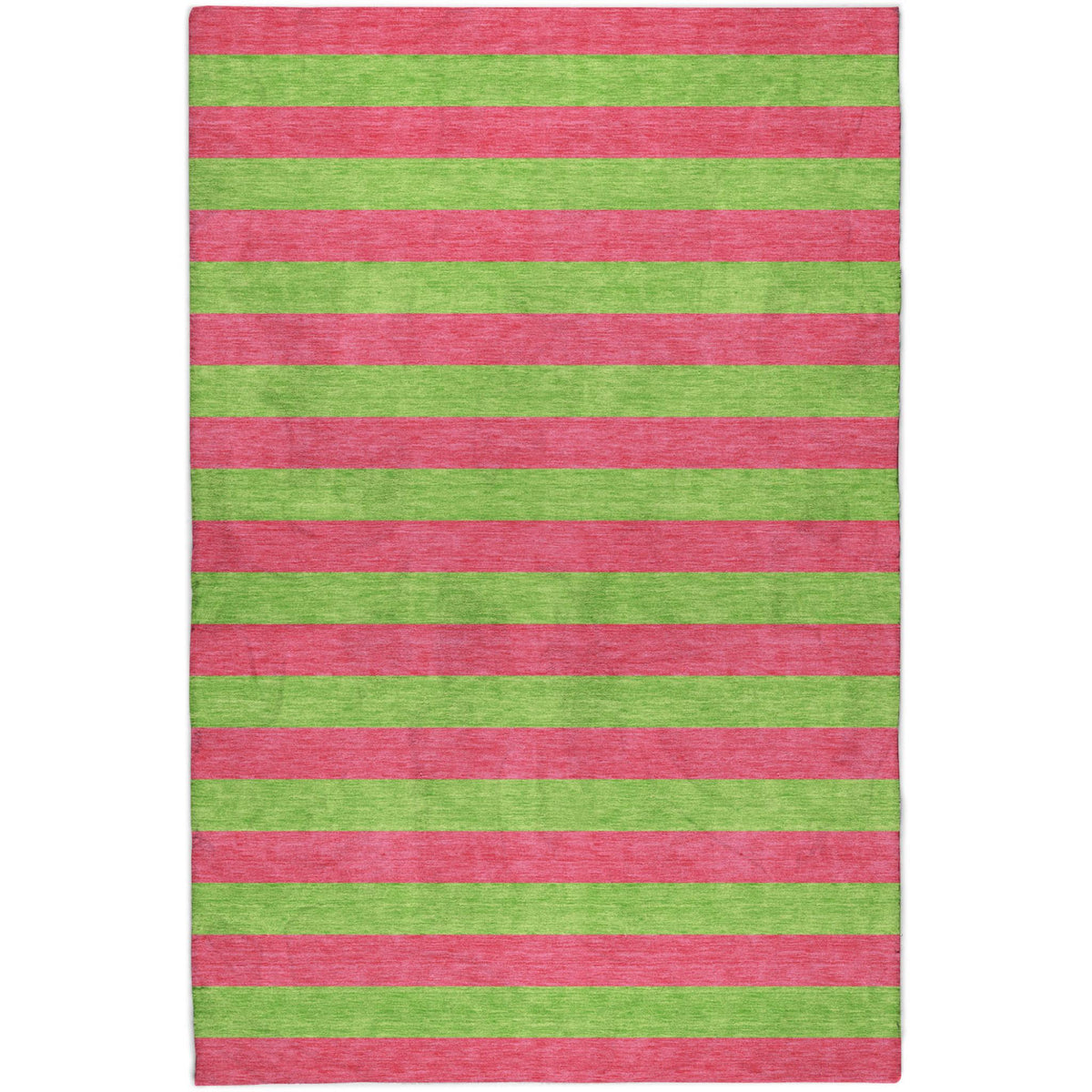 9' X 12' Blush And Green Striped Shag Washable Area Rug With UV Protection - HomeRoots - Flyclothing LLC