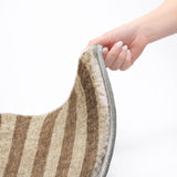 5' X 8' Coffee And Taupe Striped Shag Washable Area Rug With UV Protection - HomeRoots - Flyclothing LLC