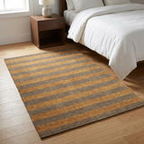 3' X 5' Brown And Copper Striped Shag Washable Area Rug With UV Protection - HomeRoots - Flyclothing LLC