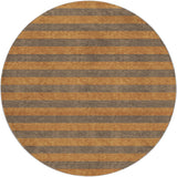 8' Brown And Copper Striped Shag Washable Round Rug With UV Protection - HomeRoots - Flyclothing LLC