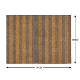 9' X 12' Brown And Copper Striped Shag Washable Area Rug With UV Protection - HomeRoots - Flyclothing LLC