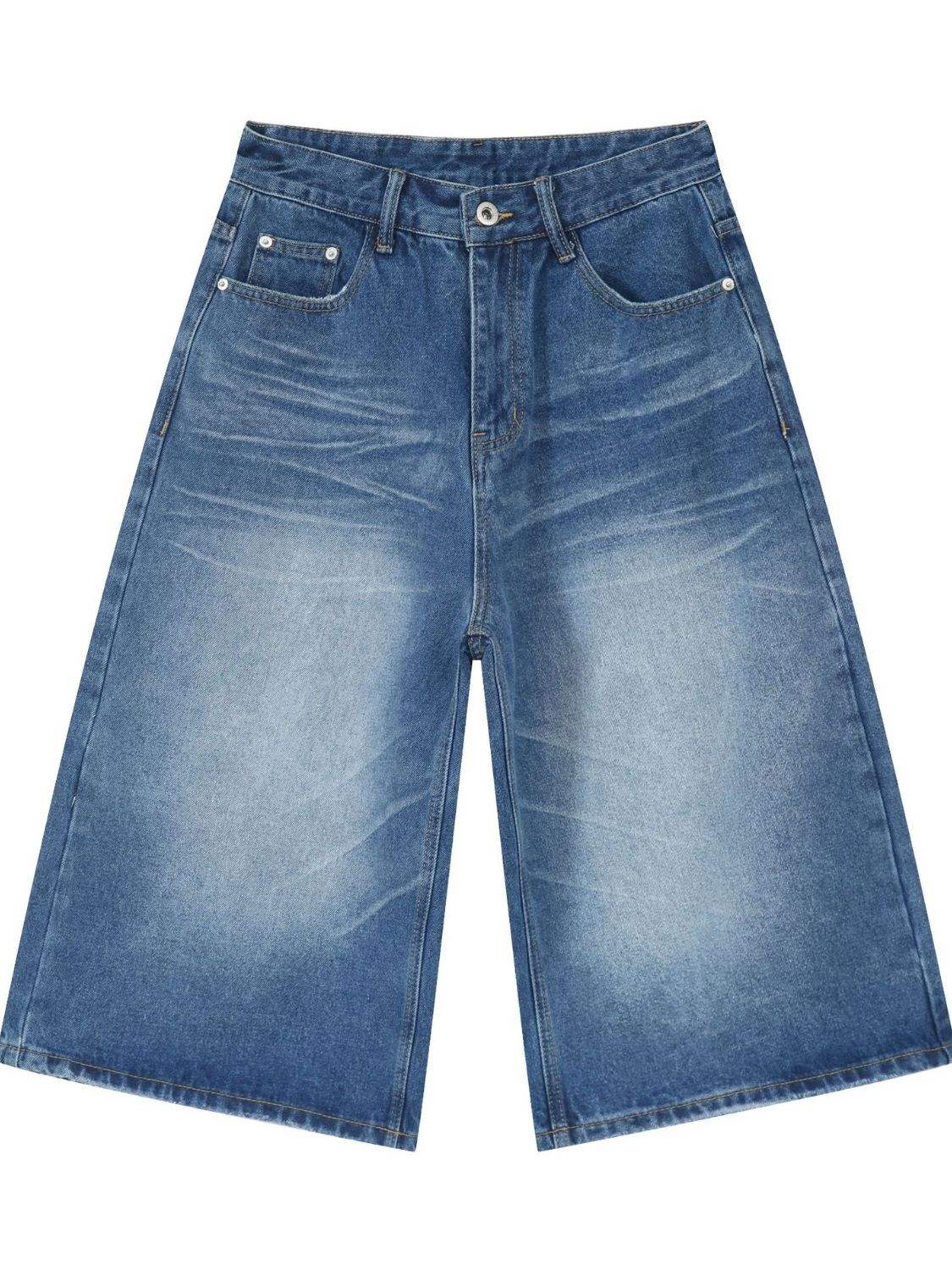 Men's Washed Denim Shorts with Pockets - Trendsi - Flyclothing LLC