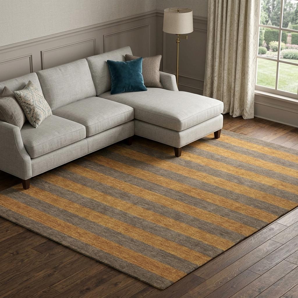 10' X 14' Brown And Copper Striped Shag Washable Area Rug With UV Protection - HomeRoots - Flyclothing LLC