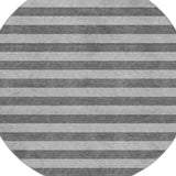 8' Granite Gray And Gray Striped Shag Washable Round Rug With UV Protection - HomeRoots - Flyclothing LLC