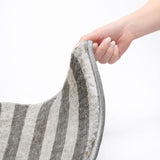 8' Granite Gray And Gray Striped Shag Washable Round Rug With UV Protection - HomeRoots - Flyclothing LLC