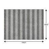9' X 12' Granite Gray And Gray Striped Shag Washable Area Rug With UV Protection - HomeRoots - Flyclothing LLC