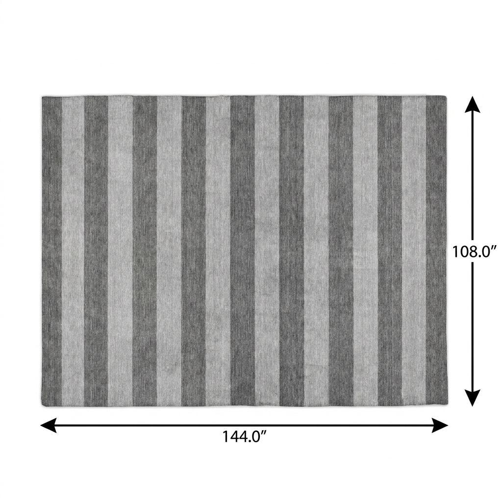 9' X 12' Granite Gray And Gray Striped Shag Washable Area Rug With UV Protection - HomeRoots - Flyclothing LLC