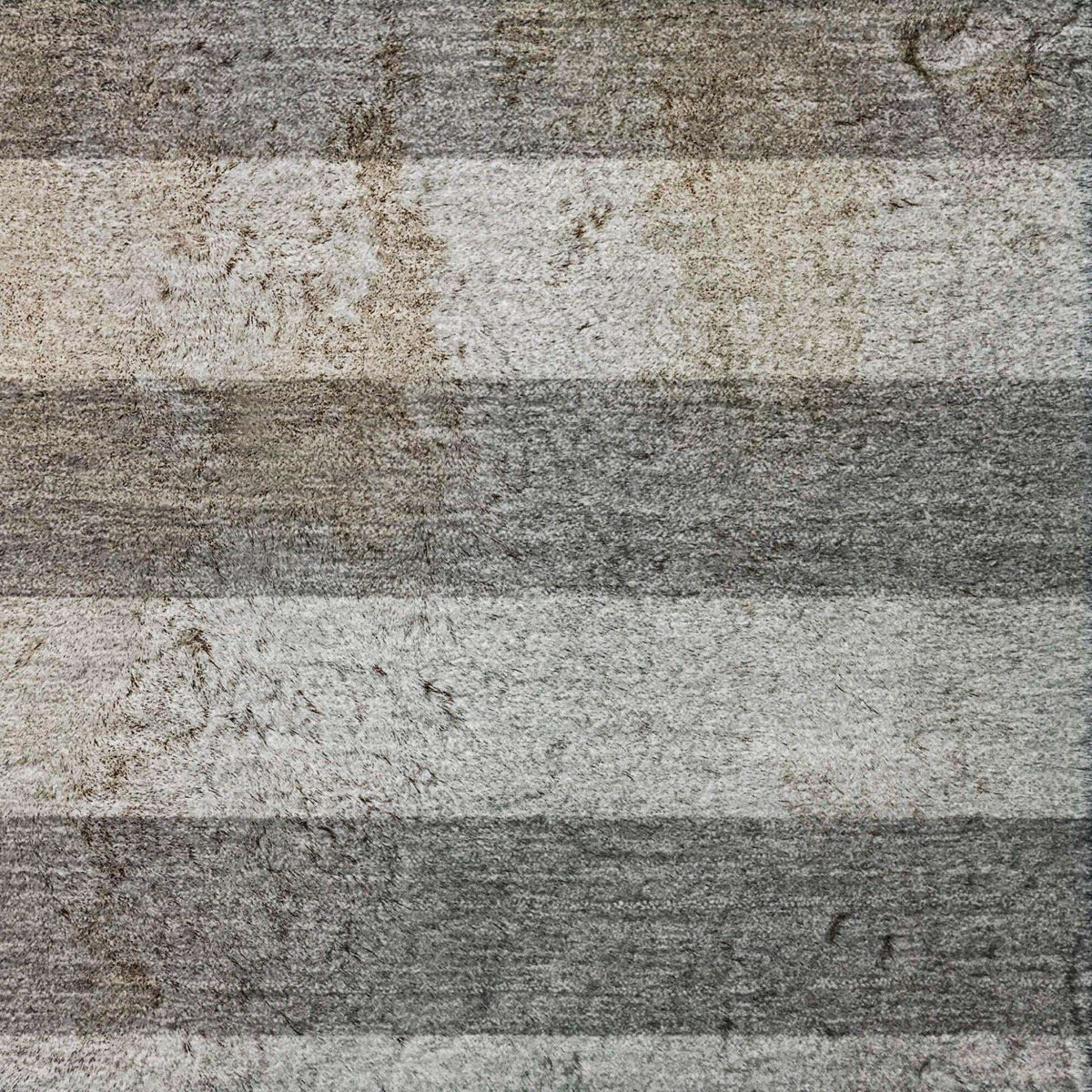 10' X 14' Granite Gray And Gray Striped Shag Washable Area Rug With UV Protection - HomeRoots - Flyclothing LLC