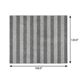 10' X 14' Granite Gray And Gray Striped Shag Washable Area Rug With UV Protection - HomeRoots - Flyclothing LLC