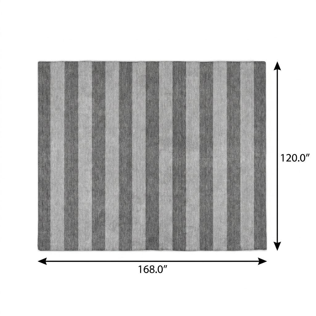 10' X 14' Granite Gray And Gray Striped Shag Washable Area Rug With UV Protection - HomeRoots - Flyclothing LLC