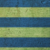 9' X 12' Navy Blue And Green Striped Shag Washable Area Rug With UV Protection