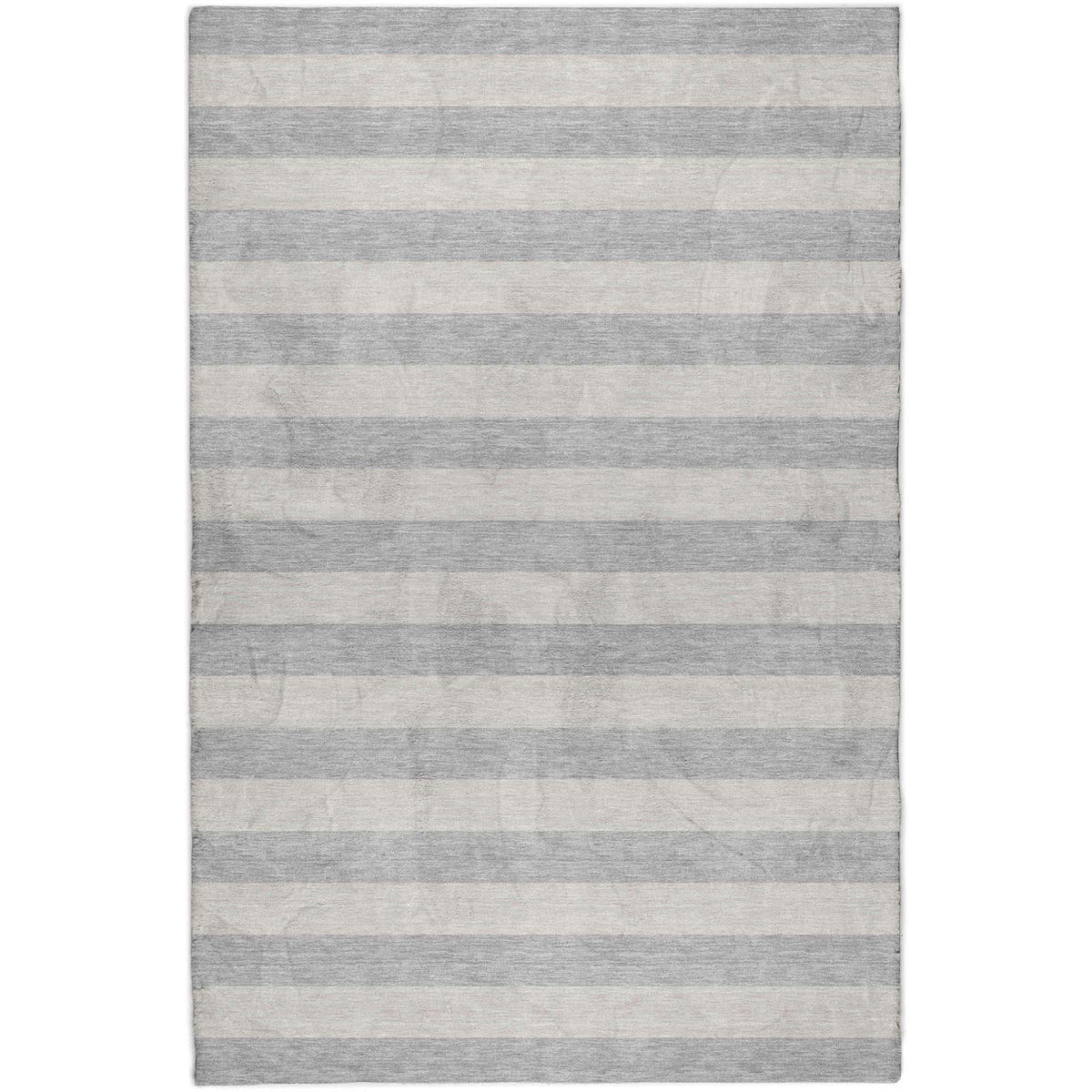 3' X 5' Pewter And Gray Striped Shag Washable Area Rug With UV Protection - HomeRoots - Flyclothing LLC