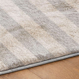 3' X 5' Pewter And Gray Striped Shag Washable Area Rug With UV Protection - HomeRoots - Flyclothing LLC