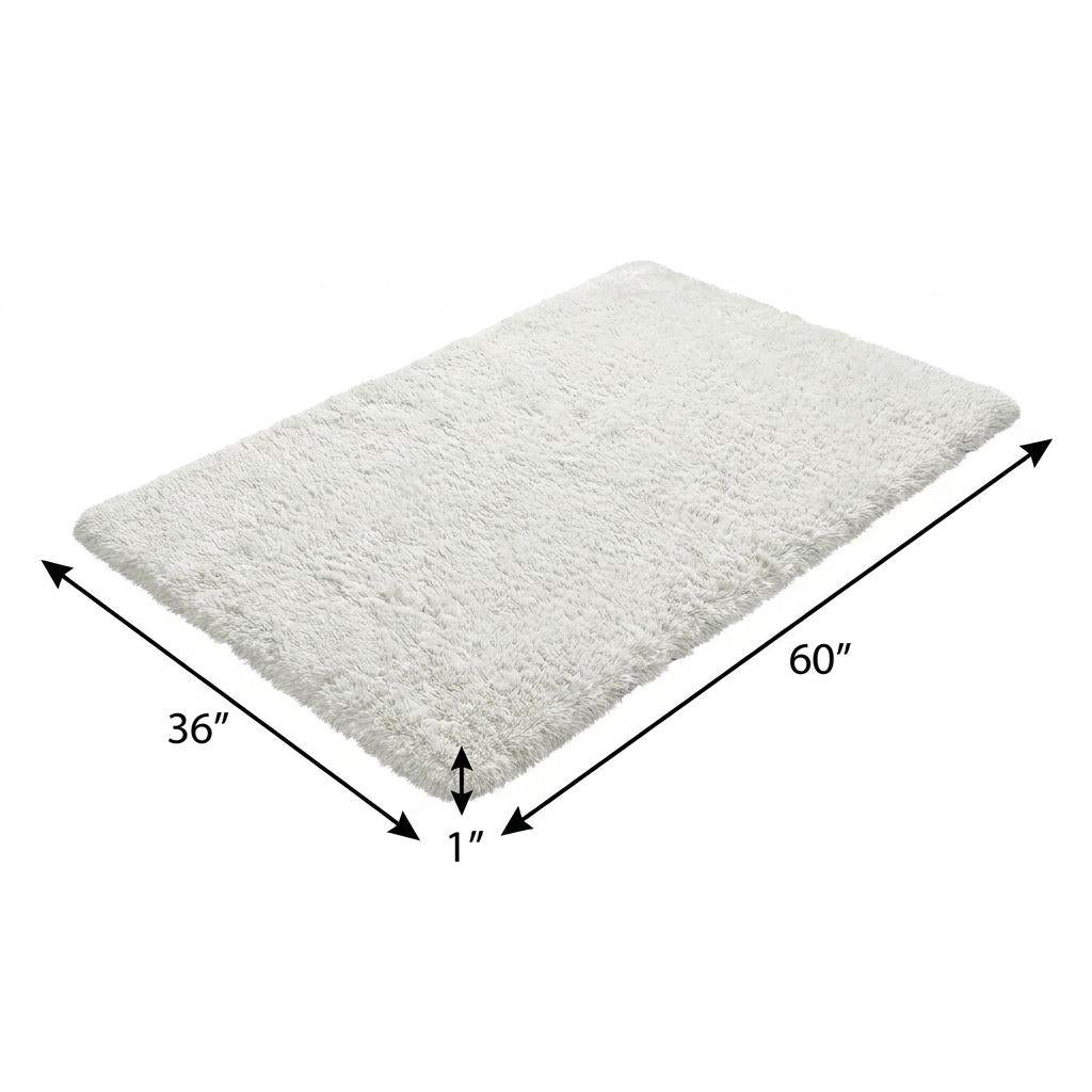 3' X 5' Pewter And Gray Striped Shag Washable Area Rug With UV Protection - HomeRoots - Flyclothing LLC
