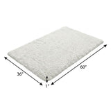 3' X 5' Pewter And Gray Striped Shag Washable Area Rug With UV Protection - HomeRoots - Flyclothing LLC
