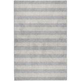 5' X 8' Pewter And Gray Striped Shag Washable Area Rug With UV Protection - HomeRoots - Flyclothing LLC