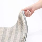 5' X 8' Pewter And Gray Striped Shag Washable Area Rug With UV Protection - HomeRoots - Flyclothing LLC