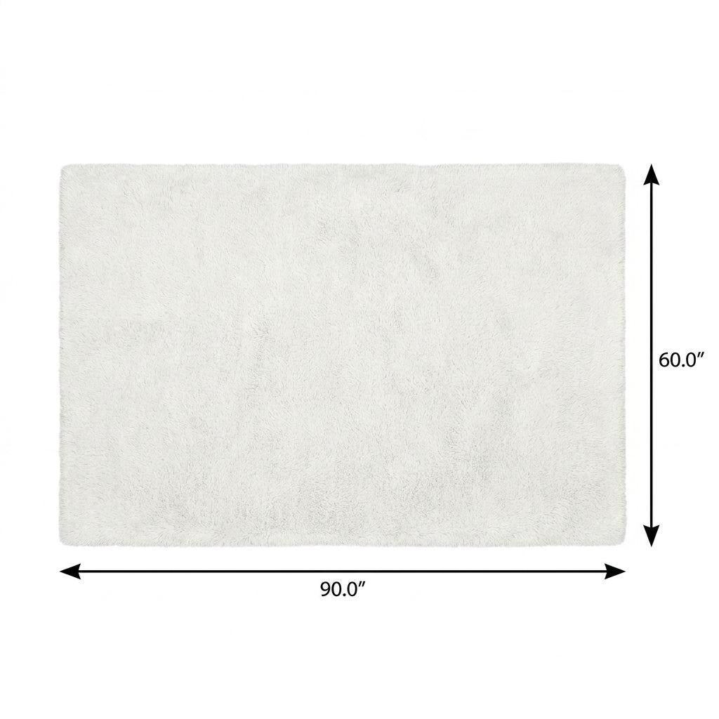 5' X 8' Pewter And Gray Striped Shag Washable Area Rug With UV Protection - HomeRoots - Flyclothing LLC