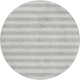 8' Pewter And Gray Striped Shag Washable Round Rug With UV Protection - HomeRoots - Flyclothing LLC