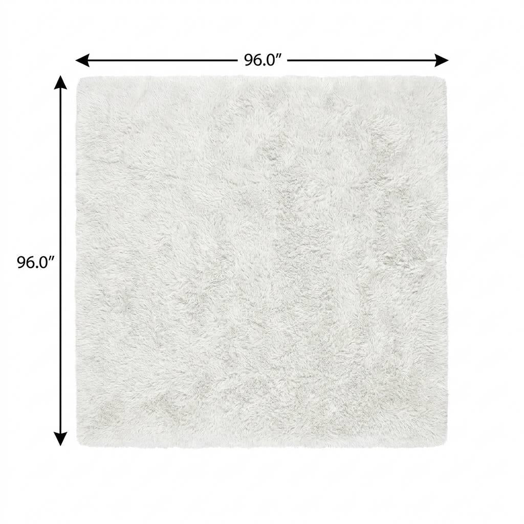 8' Pewter And Gray Striped Shag Washable Round Rug With UV Protection - HomeRoots - Flyclothing LLC