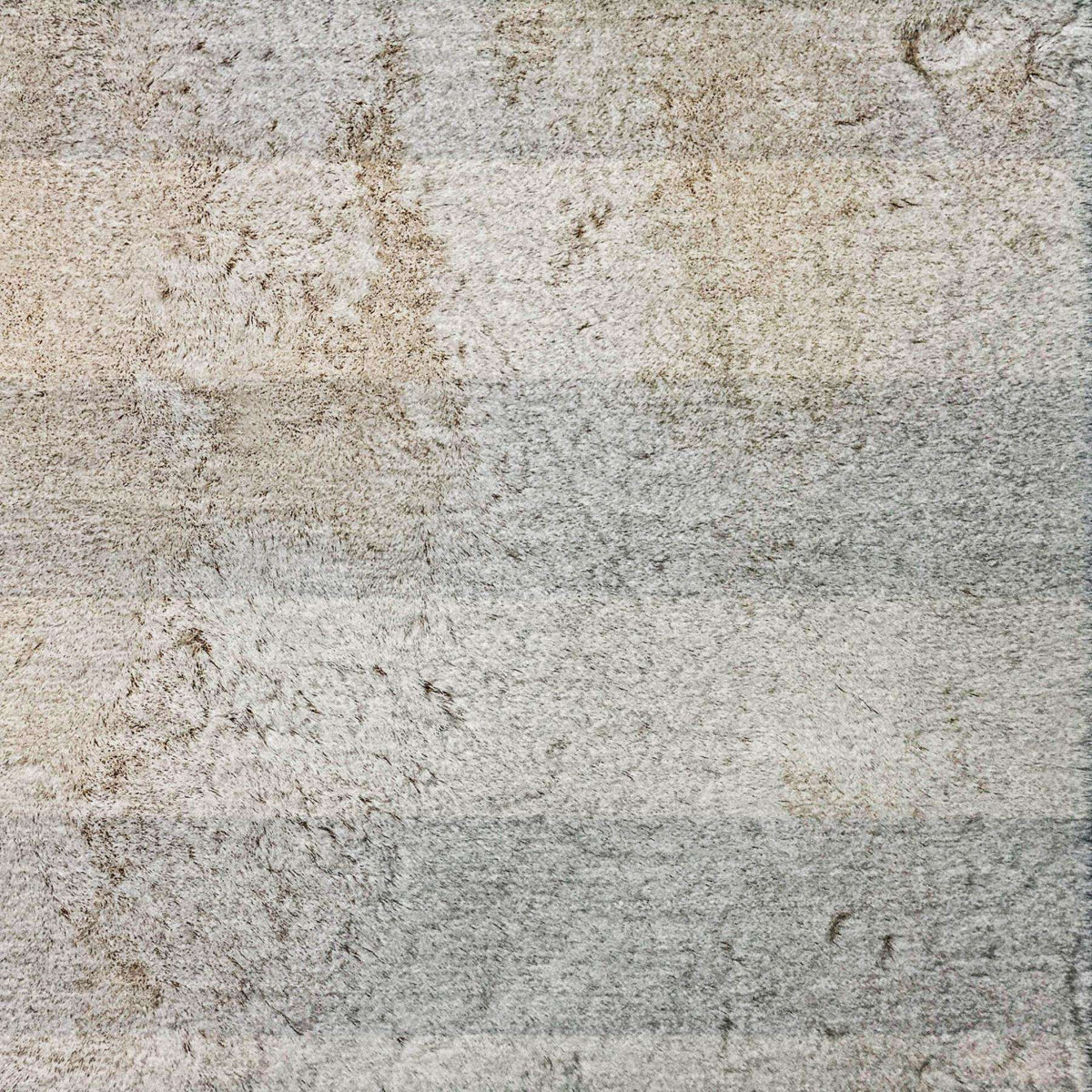 8' X 10' Pewter And Gray Striped Shag Washable Area Rug With UV Protection