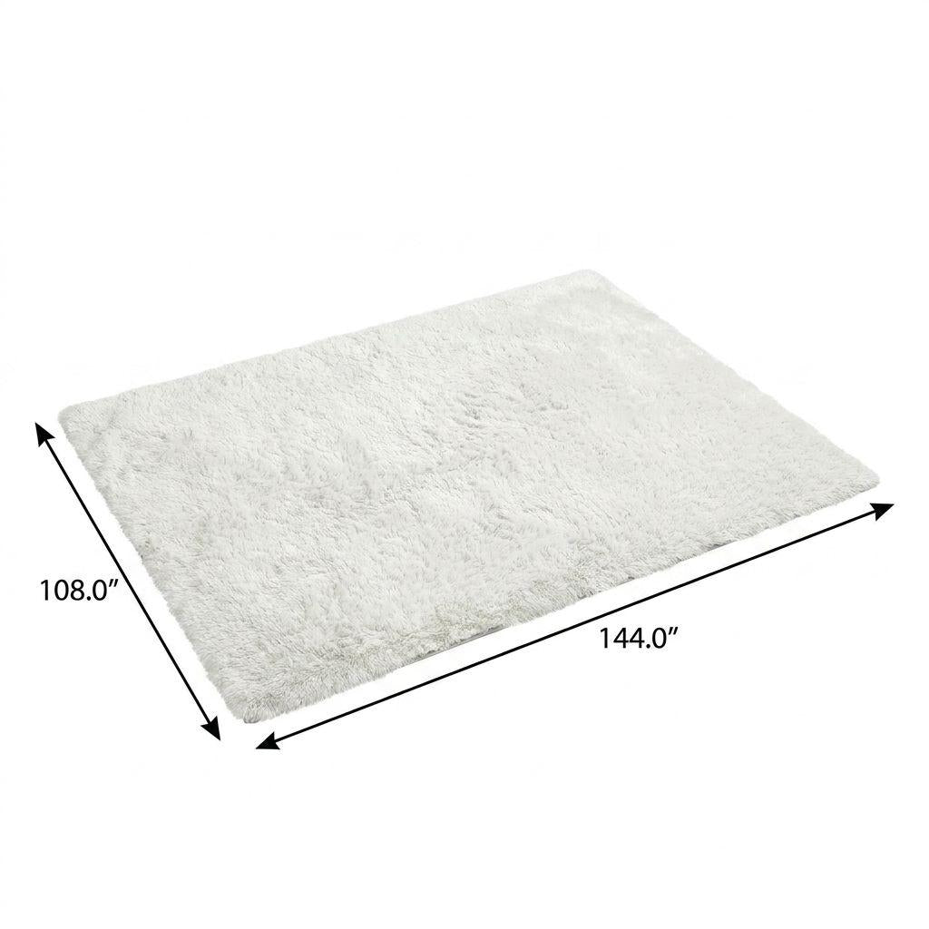 9' X 12' Pewter And Gray Striped Shag Washable Area Rug With UV Protection - HomeRoots - Flyclothing LLC