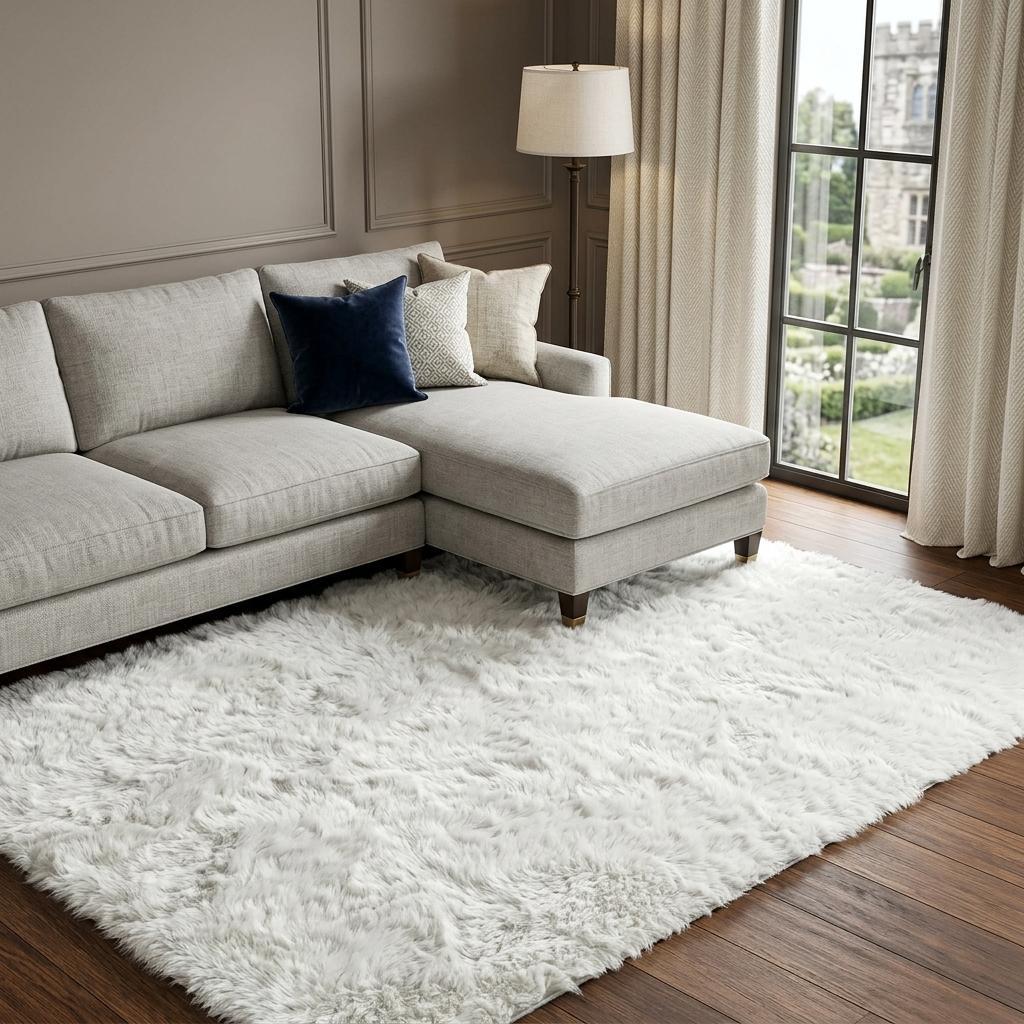 10' X 14' Pewter And Gray Striped Shag Washable Area Rug With UV Protection - HomeRoots - Flyclothing LLC