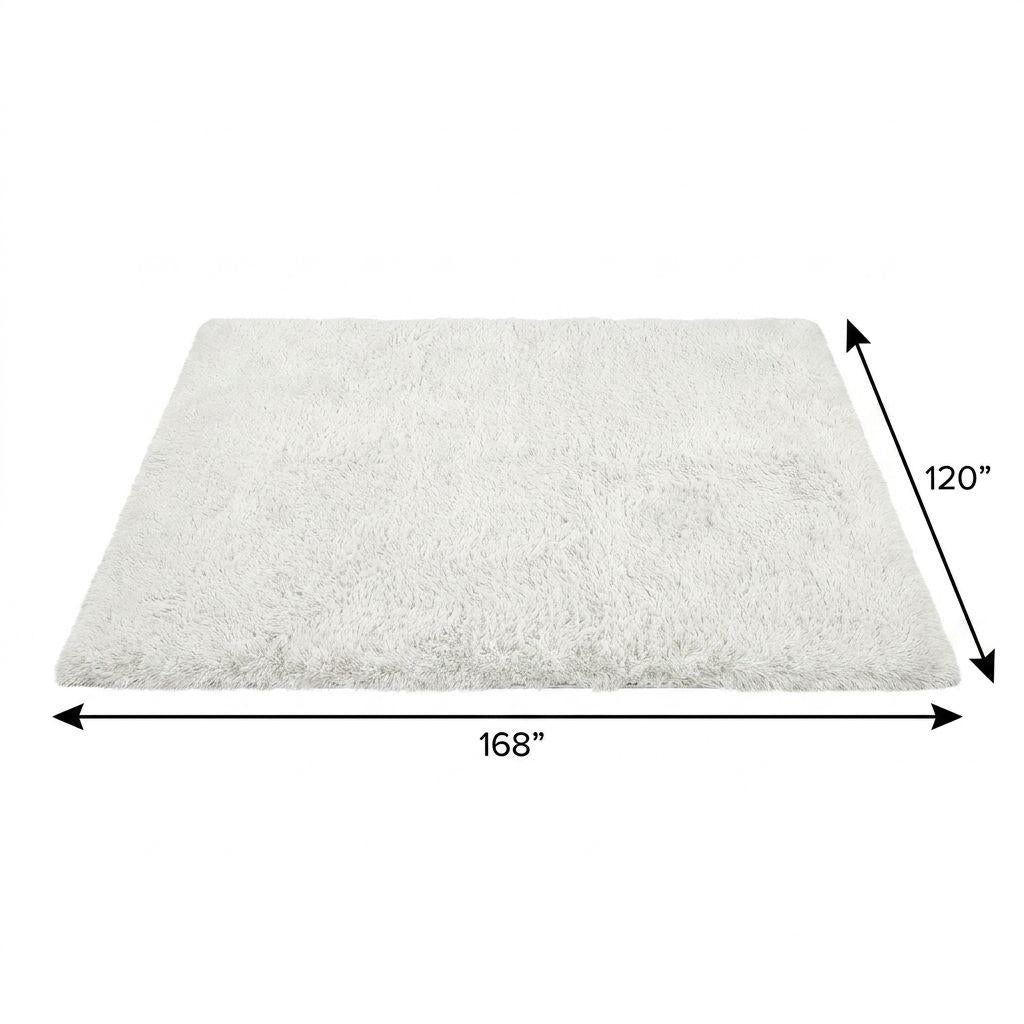 10' X 14' Pewter And Gray Striped Shag Washable Area Rug With UV Protection - HomeRoots - Flyclothing LLC