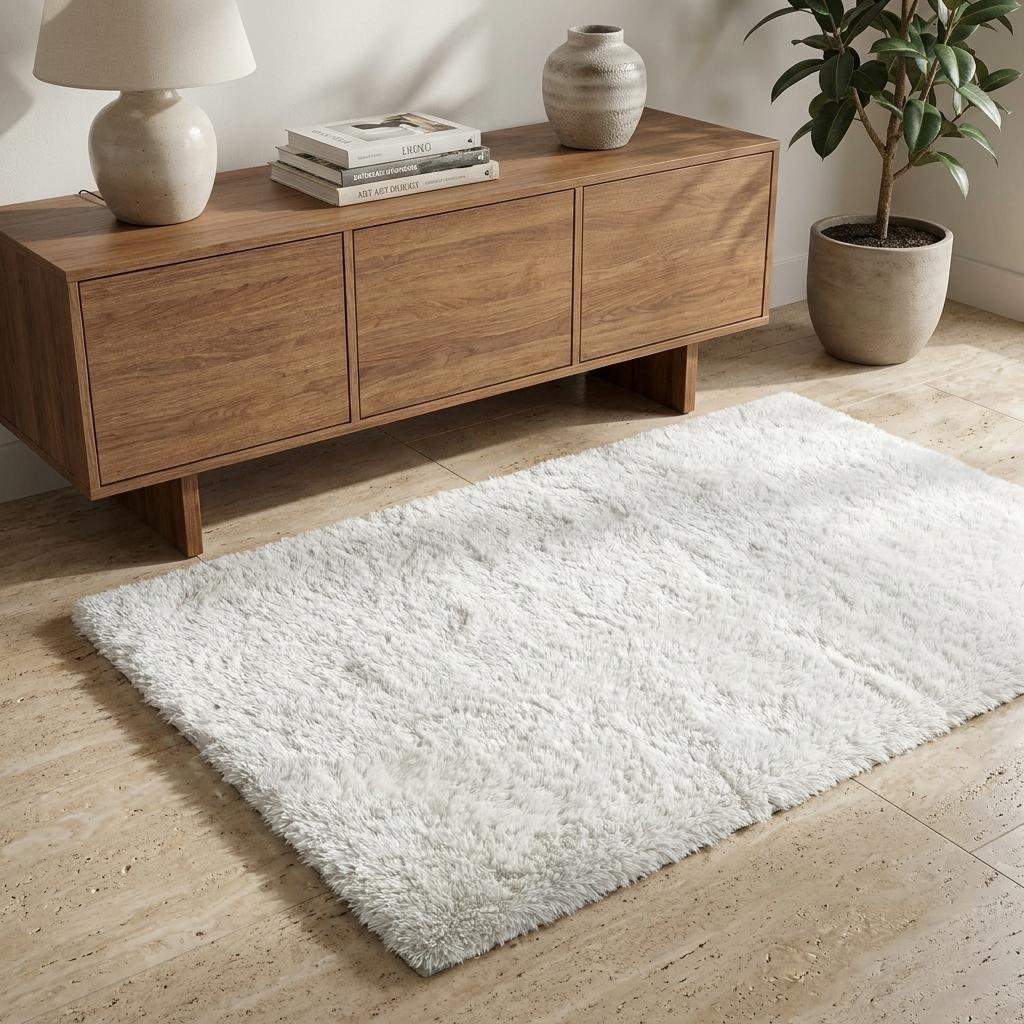 3' X 5' Silver And Gold Striped Shag Washable Area Rug With UV Protection - HomeRoots - Flyclothing LLC