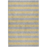 5' X 8' Silver And Gold Striped Shag Washable Area Rug With UV Protection - HomeRoots - Flyclothing LLC