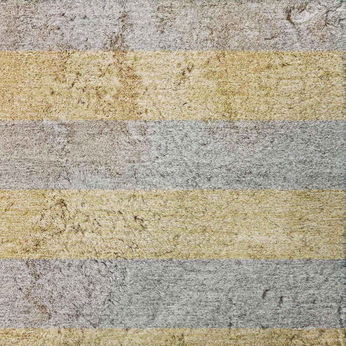 5' X 8' Silver And Gold Striped Shag Washable Area Rug With UV Protection - HomeRoots - Flyclothing LLC
