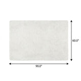 5' X 8' Silver And Gold Striped Shag Washable Area Rug With UV Protection - HomeRoots - Flyclothing LLC