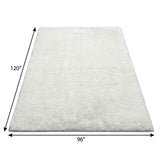 8' X 10' Silver And Gold Striped Shag Washable Area Rug With UV Protection - HomeRoots - Flyclothing LLC