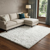 9' X 12' Silver And Gold Striped Shag Washable Area Rug With UV Protection - HomeRoots - Flyclothing LLC