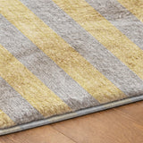 9' X 12' Silver And Gold Striped Shag Washable Area Rug With UV Protection - HomeRoots - Flyclothing LLC