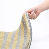 10' X 14' Silver And Gold Striped Shag Washable Area Rug With UV Protection
