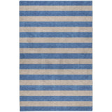 10' X 14' Tan And Navy Blue Striped Shag Washable Area Rug With UV Protection - HomeRoots - Flyclothing LLC