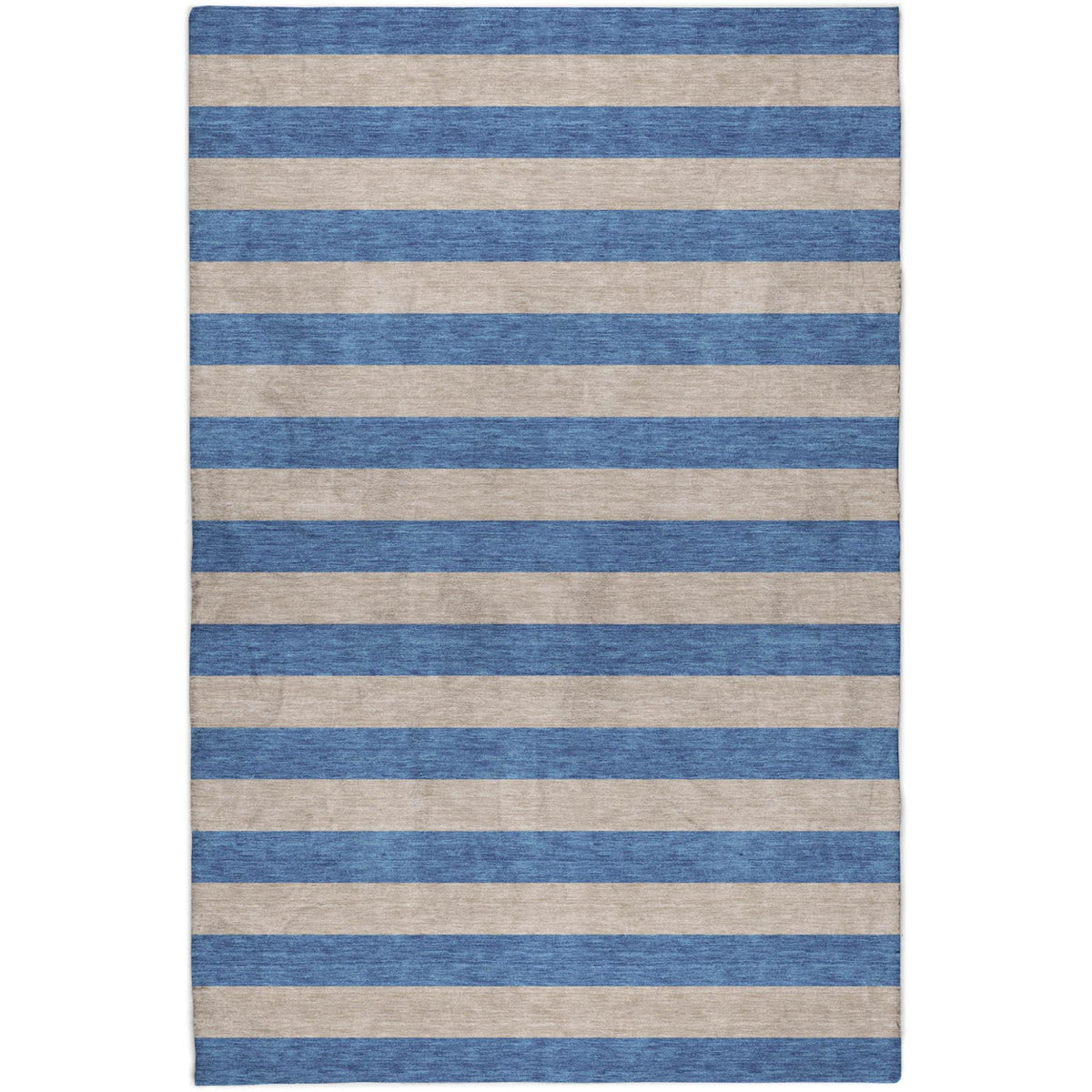 10' X 14' Tan And Navy Blue Striped Shag Washable Area Rug With UV Protection - HomeRoots - Flyclothing LLC
