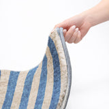 10' X 14' Tan And Navy Blue Striped Shag Washable Area Rug With UV Protection - HomeRoots - Flyclothing LLC