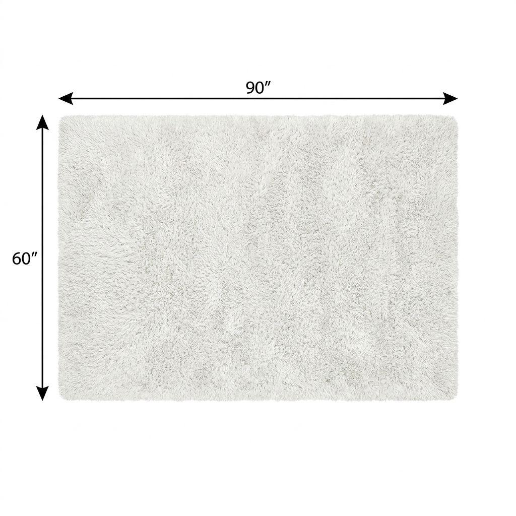 5' X 8' Turquoise And Ivory Striped Shag Washable Area Rug With UV Protection - HomeRoots - Flyclothing LLC