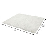 8' X 10' Turquoise And Ivory Striped Shag Washable Area Rug With UV Protection - HomeRoots - Flyclothing LLC