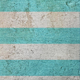 9' X 12' Turquoise And Ivory Striped Shag Washable Area Rug With UV Protection - HomeRoots - Flyclothing LLC