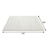 9' X 12' Turquoise And Ivory Striped Shag Washable Area Rug With UV Protection - HomeRoots - Flyclothing LLC