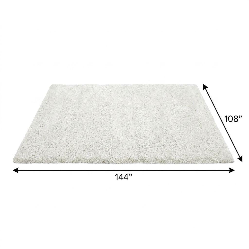 9' X 12' Turquoise And Ivory Striped Shag Washable Area Rug With UV Protection - HomeRoots - Flyclothing LLC