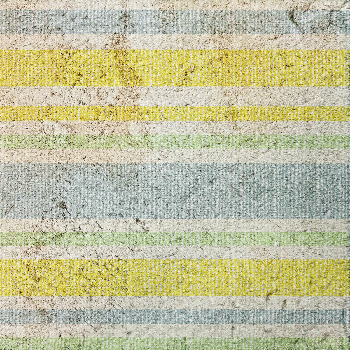 5' X 8' Denim Blue And Yellow Striped Shag Washable Area Rug With UV Protection - HomeRoots - Flyclothing LLC